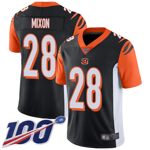 Cincinnati Bengals Limited Black Men Joe Mixon Home Jersey NFL Footballl #28 100th Season Vapor Untouchable->cincinnati bengals->NFL Jersey